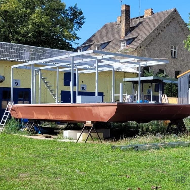 Hausboot bauen Gebäude-Grund-Gerüst 2