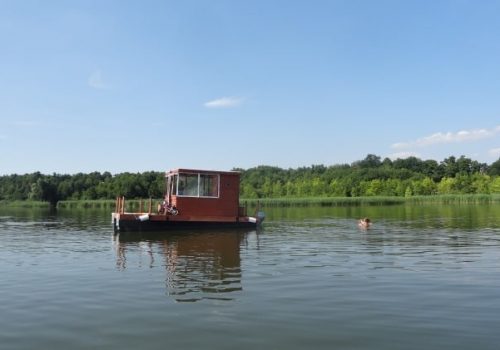 Hausboot-Bau-Projekt Fluss-Floss
